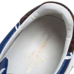 Louis Vuitton Blue/White Patent Monogram Canvas Escale Time Out Sneakers Size 40
