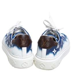 Louis Vuitton Blue/White Patent Monogram Canvas Escale Time Out Sneakers Size 40