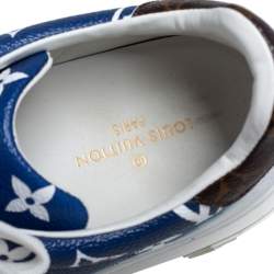 Louis Vuitton Blue/White Patent Monogram Canvas Escale Time Out Sneakers Size 40