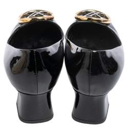 Pre Owned حذاء كعب عالي لوي فيتون مادلين جلد لامع أسود مقاس 38