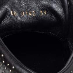 Pre Owned حذاء رياضي لوي فيتون جلد أسود مزخرف بعنق مرتفع مقاس 39