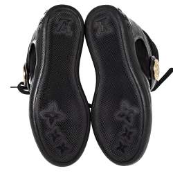 Pre Owned حذاء رياضي لوي فيتون سويدي وجلد إيبي أسود بكعب روكي مقاس 36