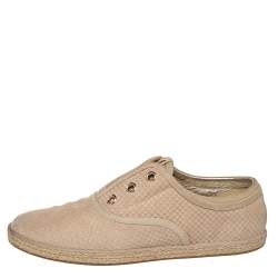 مملوكة مسبقًا Louis Vuitton Beige Petit Damier Suede Espadrille Oxford Sneakers Size 38.5
