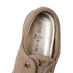 مملوكة مسبقًا Louis Vuitton Beige Petit Damier Suede Espadrille Oxford Sneakers Size 38.5