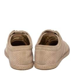 مملوكة مسبقًا Louis Vuitton Beige Petit Damier Suede Espadrille Oxford Sneakers Size 38.5