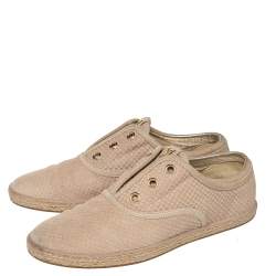 مملوكة مسبقًا Louis Vuitton Beige Petit Damier Suede Espadrille Oxford Sneakers Size 38.5