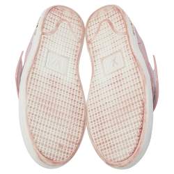 Pre Owned Louis Vuitton Pink/White Leather Logo Frontrow Sneakers Size 41