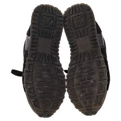 Louis Vuitton Black/Brown Mesh And Monogram Canvas Run Away Low Top Sneakers Size 39