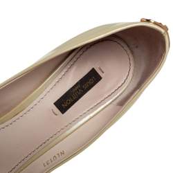 Pre Owned Louis Vuitton Cream Patent Leather Oh Really! Peep Toe Pumps Size 38