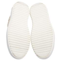 Pre Owned Louis Vuitton Beige/White Monogram Canvas Timeout Sneakers Size 39