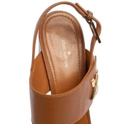 مملوكة مسبقًا Louis Vuitton Brown Leather Horizon Block Heel Sandals Size 40