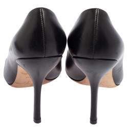 مملوكة مسبقًا Louis Vuitton Black Leather Bernice Pointed Toe Pumps Size 38.5