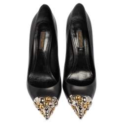 مملوكة مسبقًا Louis Vuitton Black Leather Bernice Pointed Toe Pumps Size 38.5