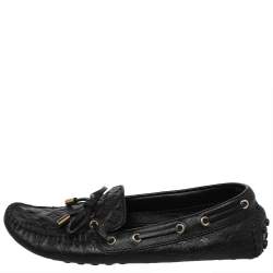 مملوكة مسبقًا حذاء لوفرز لوى فيتون سليب أون غلوريا جلد أسود مقاس 36.5 