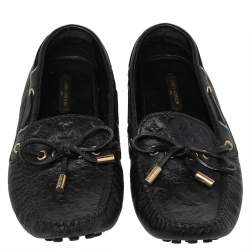 مملوكة مسبقًا حذاء لوفرز لوى فيتون سليب أون غلوريا جلد أسود مقاس 36.5 