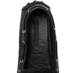 مملوكة مسبقًا حذاء لوفرز لوى فيتون سليب أون غلوريا جلد أسود مقاس 36.5 