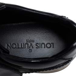 Pre Owned Louis Vuitton Black Patent Leather Velcro Sneakers Size 38