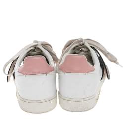 Pre Owned Louis Vuitton Tricolor Leather And Monogram Canvas Frontrow Low Top Sneakers Size 40