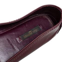 Pre Owned Louis Vuitton Burgundy Patent Leather Oxford Ballet Flats Size 36.5