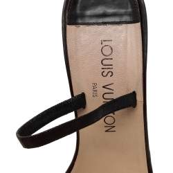 مملوكة مسبقًا Louis Vuitton Brown/Beige Damier Sauvage Calfhair Ankle Strap Sandals Size 38