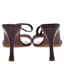 مملوكة مسبقًا Louis Vuitton Brown/Beige Damier Sauvage Calfhair Ankle Strap Sandals Size 38