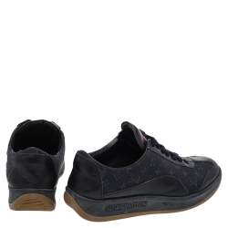 Louis Vuitton Navy Blue Monogram Canvas And Leather Low Top Sneakers Size 38
