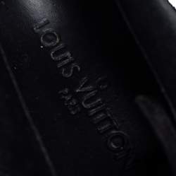 Louis Vuitton Black Textured Monogram Suede Tassel Boots Size 36