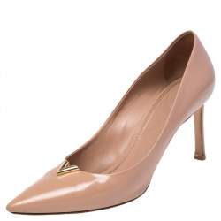 Pre Owned Louis Vuitton Beige Leather Heartbreaker Pointed Toe Pumps Size 40