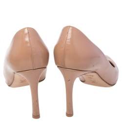 Pre Owned Louis Vuitton Beige Leather Heartbreaker Pointed Toe Pumps Size 40