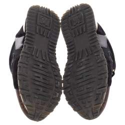 Louis Vuitton Black/Brown Mesh And Monogram Canvas Run Away Low Top Sneakers Size 38.5