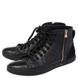 مملوكة مسبقًا حذاء رياضي لوي فيتون بانشي جلد امبراينت مونوغرامي بعنق مرتفع مقاس 39