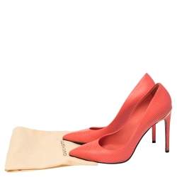 مملوكة مسبقًا Louis Vuitton Orange Epi Leather Eyeline Pointed Toe Pumps Size 38.5