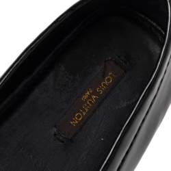 Pre Owned Louis Vuitton Black Patent Leather Oxford Slip On Loafers Size 38