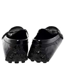 Pre Owned Louis Vuitton Black Patent Leather Oxford Slip On Loafers Size 38