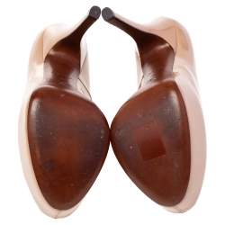 Pre Owned Louis Vuitton Beige Patent Leather Oh Really! Peep Toe Pumps Size 40