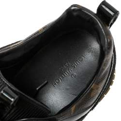 Pre Owned Louis Vuitton Black Mesh and Monogram Canvas Run Away Low Top Sneakers Size 39