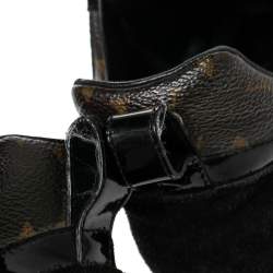 Pre Owned Louis Vuitton Black Mesh and Monogram Canvas Run Away Low Top Sneakers Size 39