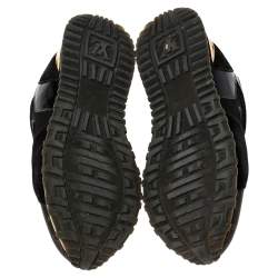 Pre Owned Louis Vuitton Black Mesh and Monogram Canvas Run Away Low Top Sneakers Size 39