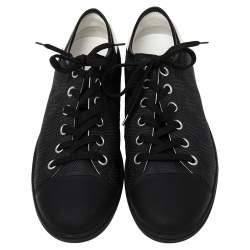 مملوكة مسبقًا حذاء رياضي لوي فيتون نايلون دامييه غرافيتي وجلد أسود/أبيض برباط مقاس 41 