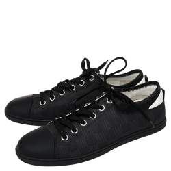 مملوكة مسبقًا حذاء رياضي لوي فيتون نايلون دامييه غرافيتي وجلد أسود/أبيض برباط مقاس 41 