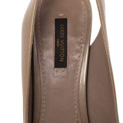 مملوكة مسبقًا Louis Vuitton Beige Monogram Vernis Leather Tamara Slingback Sandals Size 39