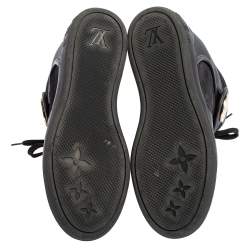 Louis Vuitton Black Epi Leather and Suede Wedge Sneakers Size 37