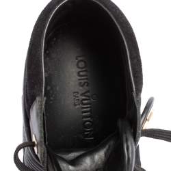Louis Vuitton Black Epi Leather and Suede Wedge Sneakers Size 37