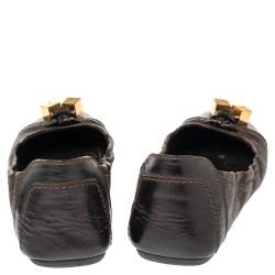 Pre Owned Louis Vuitton Monogram Canvas and Patent Leather Lovely Scrunch Ballet Flats Size 40