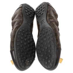 Pre Owned Louis Vuitton Monogram Canvas and Patent Leather Lovely Scrunch Ballet Flats Size 40