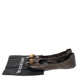 Pre Owned Louis Vuitton Monogram Canvas and Patent Leather Lovely Scrunch Ballet Flats Size 40