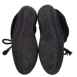 Pre Owned Louis Vuitton Black Suede Ankle Length Boots Size 37