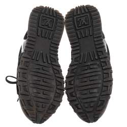 Louis Vuitton Black/Brown Mesh And Monogram Canvas Run Away Lace Up Sneakers Size 36.5