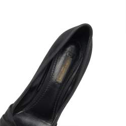  Louis Vuitton Black Suede Knot Confident Tassel Platform Pumps Size 37