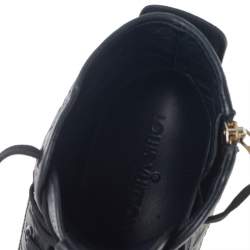 Pre Owned حذاء رياضي لوي فيتون مرتفع من أعلى بانشي سويدي وجلد إمبراينت أسود مقاس 38